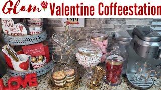 Glam Valentine Coffeestation|How to Decorate a Glam Coffeestation|Coffee Bar Valentine Decor ideas 