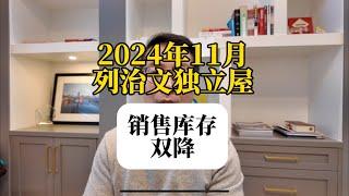 24年11月，列治文独立屋销量库存双降