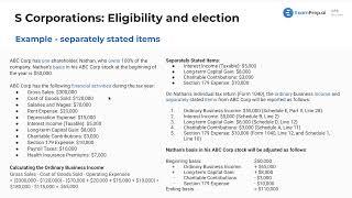 Example of Separately Stated Items [CPA Prep]