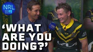 Joey shares some laughs & cheeky sledges with the Kangaroos: In the Sheds | NRL on Nine