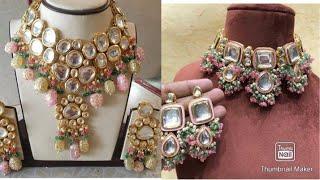 Beautiful kundan jewellery designs//kundan choker necklace set designs ideas for wedding