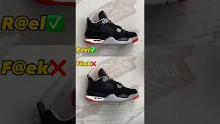 Real Vs Fake Bred Air Jordan 4 #sneakerhead #sneakers #viral