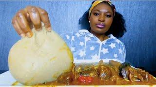 Asmr mukbang ogbono soup with fufu