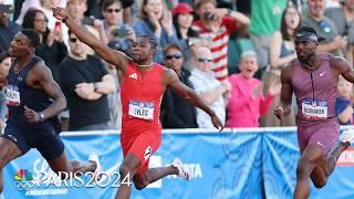 Noah Lyles CLINCHES PARIS SPOT with 100m PERSONAL BEST at Trials alongside Bednarek & Kerley