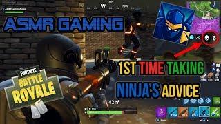 ASMR Gaming | Taking Ninja's Fortnite Advice For The 1st Time Controller Sounds + Whispering