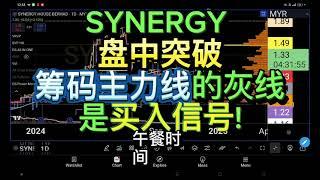 SYNERGY 盘中突破筹码主力线的灰线是买入信号!