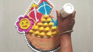 Simple Easy Makar Sankranti Special Rangoli || Yogita Rangoli