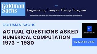 Goldman Sachs Aptitude Questions and Answers (Numerical Computation) Part 1 by MJ