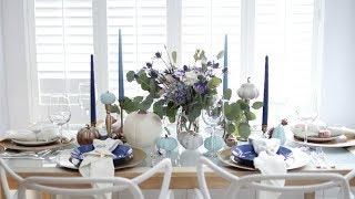 A BLUE THANKSGIVING- TABLE DECOR IDEAS | CLACALI