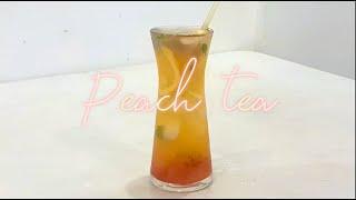  Peach tea  #2024 #tiktok #asmr #peach #easy #recipe #drinks #homecafe #greentea #fruittea