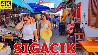 Sığacık Village Walking Tour Colorful Village | Sığacık Marina | 4K UHD | Wonderful Village Town