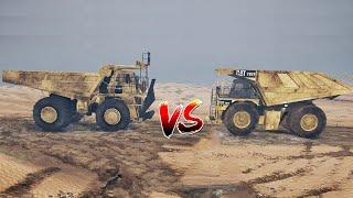 CAT 797f vs KOMATSU HD 985 | mudrunner