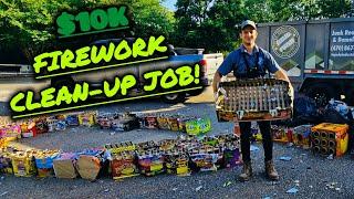 I Got Hired To Clean Up Fireworks After A BIG 4th Of July Party! | Junk Removal Business