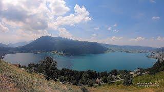 4K  Lake Aegerisee summer Zug SWITZERLAND アルプス山脈