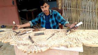 Ajmat Mansuri | Wood Carving | Palang Design || Wood Working Tutorial बॉक्स पलंग डिजाइन