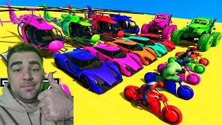 GTA 5 Incredible Race! With Super Cars, Motorcycle With Trevor!