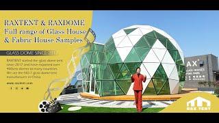 RAXTENT & RAXDOME Full range of Glass & Fabric Glamping Tent House Samples