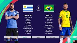 PES 2021 - URUGUAY vs BRAZIL - World Cup 2022 - Full Match - All Goals HD - Gameplay PC