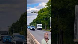 The Giant Airbus A380 flies low over the road!#emirates #airbus #aviation #aerotime #flight #shorts