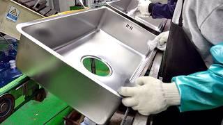 How to Mass Produce Sink Using Automated Manufacturing Technology. Amazing Kitchen Sinks Factory