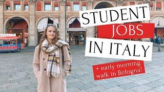 Early morning walk in Bologna  discussing student jobs in Italy 