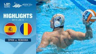 Spain vs. Romania Highlights | Quarter Finals | European Water Polo Championships 2024