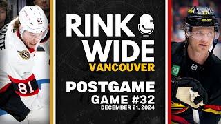 RINK WIDE POST-GAME: Vancouver Canucks vs Ottawa Senators | Game 32 - Dec. 21, 2024