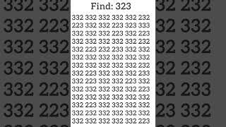 True IQ test : Spot 323 in under 10 sec. #iq #riddle #iqtest #gkquiz #puzzlesolving #puzzletime #10k