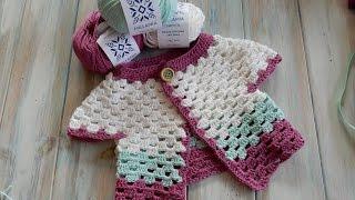 How to Crochet a Baby Cardigan 0-6 months - MillaMia Yarn Review