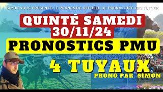 Pronostic Quinté du Samedi 30/11/2024 : Pronostics PMU, 4 Tuyaux, Bases Solides et Tocard du jour