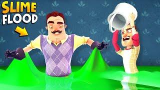 FLOODING THE NEIGHBOR’S HOUSE IN SLIME!!! | Hello Neighbor Gameplay (Mods)