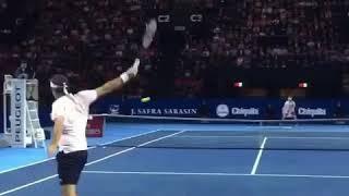 Roger Federer in a Great Rally! - ATP Court Level View