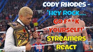 Streamers React! Cody tell The Rock 'Go f**k yourself!! #wwe #eliminationchamber #therock