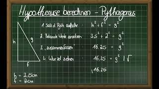 3. Hypothenuse berechnen mit Pythagoras