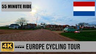 Europe cycling tour:  4K Full Ride from Deventer to Zwolle along the IJssel River 