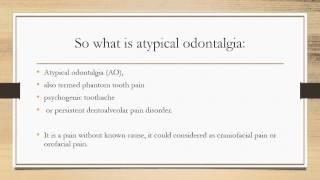 Atypical Odontalgia AO