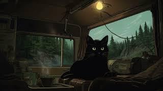 chill in campervan  chill lofi beats for relax, sleep, works - Autumn rainy season