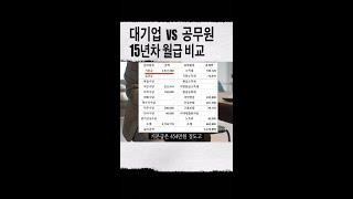 대기업vs공무원 월급 실수령액 비교(15년차, 현직자 자료) #shorts