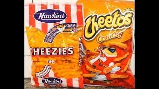 Hawkins Cheezies (Canadian) vs Cheetos Crunchy (American) Blind Taste Test