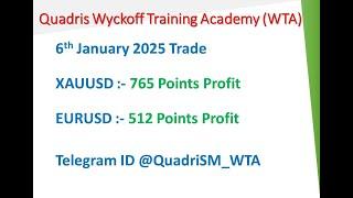 Quadris WTA Wyckoff XAUUSD & EURUSD Daily Trade |6th Jan 2025 | DAY 1|Join $ 35 Monthly Subscription