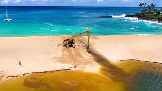 MASSIVE EXCAVATOR CREATES DANGEROUS RIVER BREACH