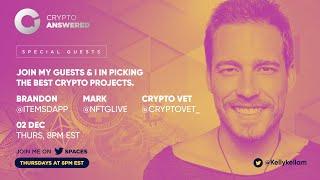 "CRYPTO ANSWERED" Twitter Space recording from 12/2 with Kelly Kellam, CryptoVet, and MORE!!