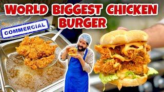 BaBa G Made World Biggest Chicken Burger  - Mighty Zinger Burger - Best Sauce - BaBa Food RRC