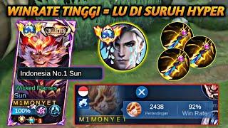 CUMA PAMER WINRATE SUN MALAH DI PAKSA HYPER  BUILD SUN TERSAKIT 2025 | MOBILE LEGENDS