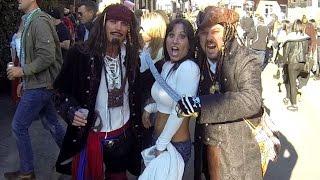 Farm Girl meets some pirates During Mardi Gras 2016 at Lafitte's Blacksmith Shop on Bourbon street