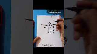 Durga maa face#very easy#brush pen#art and Craft with Sangita#viralshorts