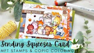 Sending Squeezes Card | MFT Stamps | Copic Coloring + Patterned Paper Mixing