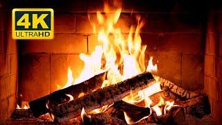  Cozy Fireplace 4K (12 HOURS). Fireplace Ambience with Crackling Fire Sounds. Fireplace Burning 4K