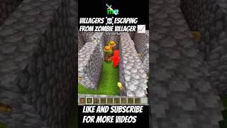 villagers trying  to escape from the zombie villageer#minecraftshorts #minecraft #gaming#gameplay