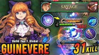 31 Kills + SAVAGE!! New Guinevere Offlane Build (YOU MUST TRY) - Build Top 1 Global Guinevere ~ MLBB